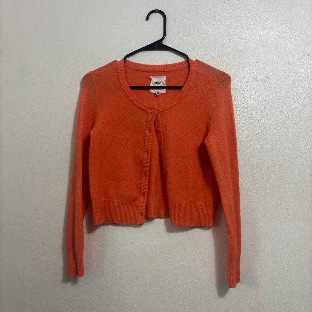 Orange Cardigan Sweater
